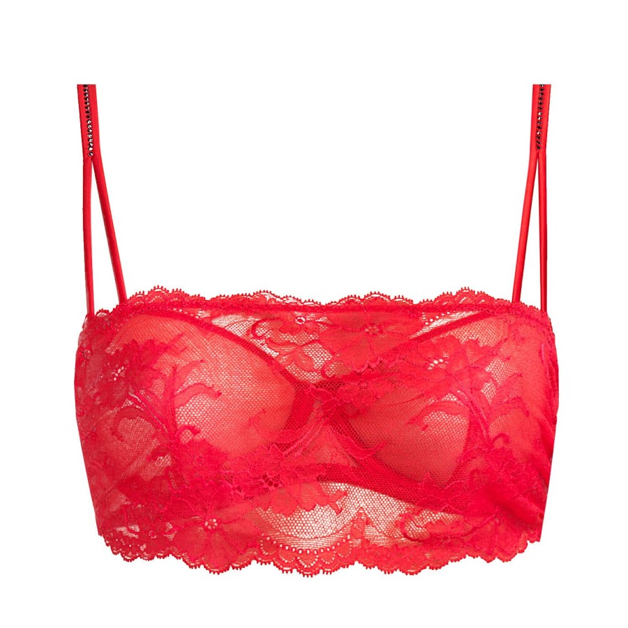 Soutiens-Gorge Andres Sarda | Soutien-Gorge Bandeau En Dentelle Rouge