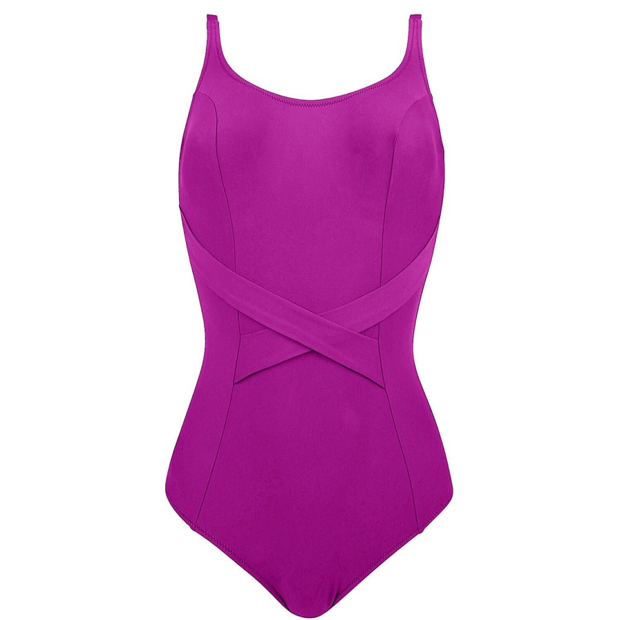 Maillots De Bain Antigel Nageur | Maillot De Bain 1 Piece Nageur Armatures Mer Amethyste