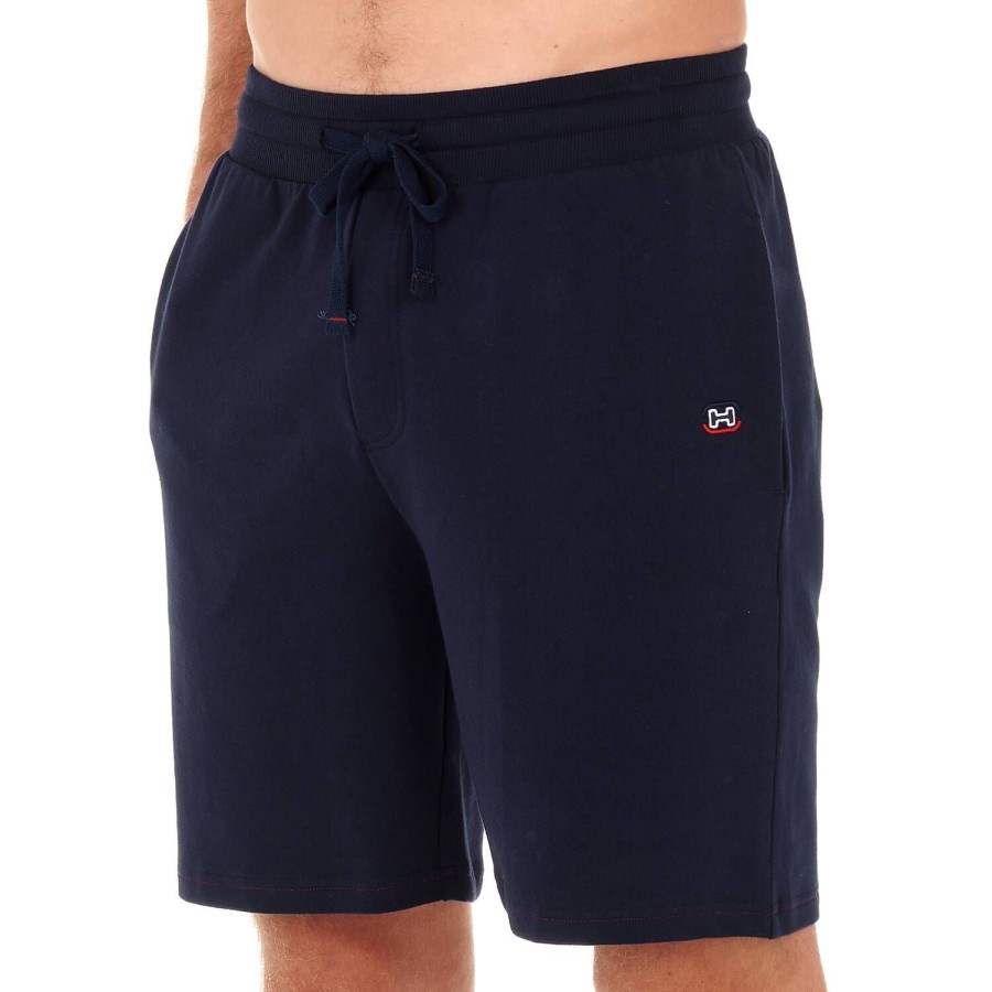 Homme HOM Ensemble De Detente Homme | Short Homme En Coton Navy