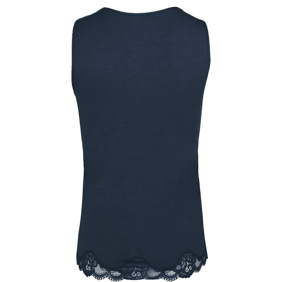 Lingerie De Nuit Antigel | Top Sans Manches Bleu Marine