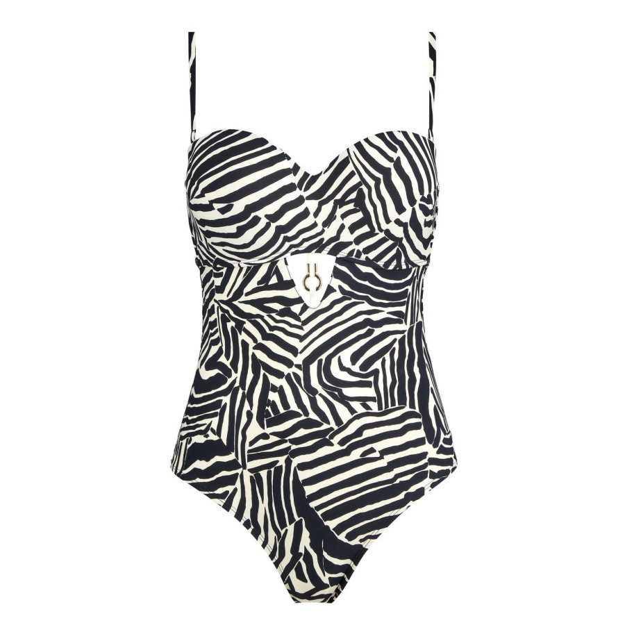 Maillots De Bain Aubade Bustier | Maillot De Bain 1 Piece Bustier Armatures Zebra