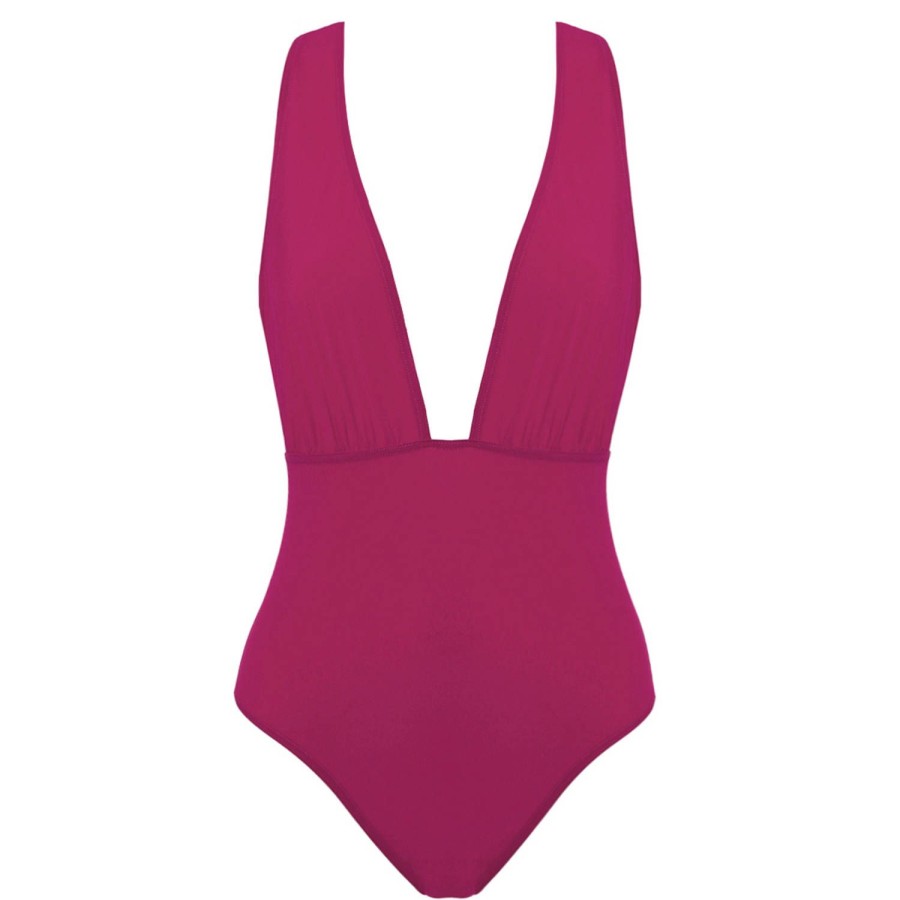 Maillots De Bain Simone Pérèle Autres Formes | Maillot De Bain 1 Piece Decollete Sans Armatures Framboise