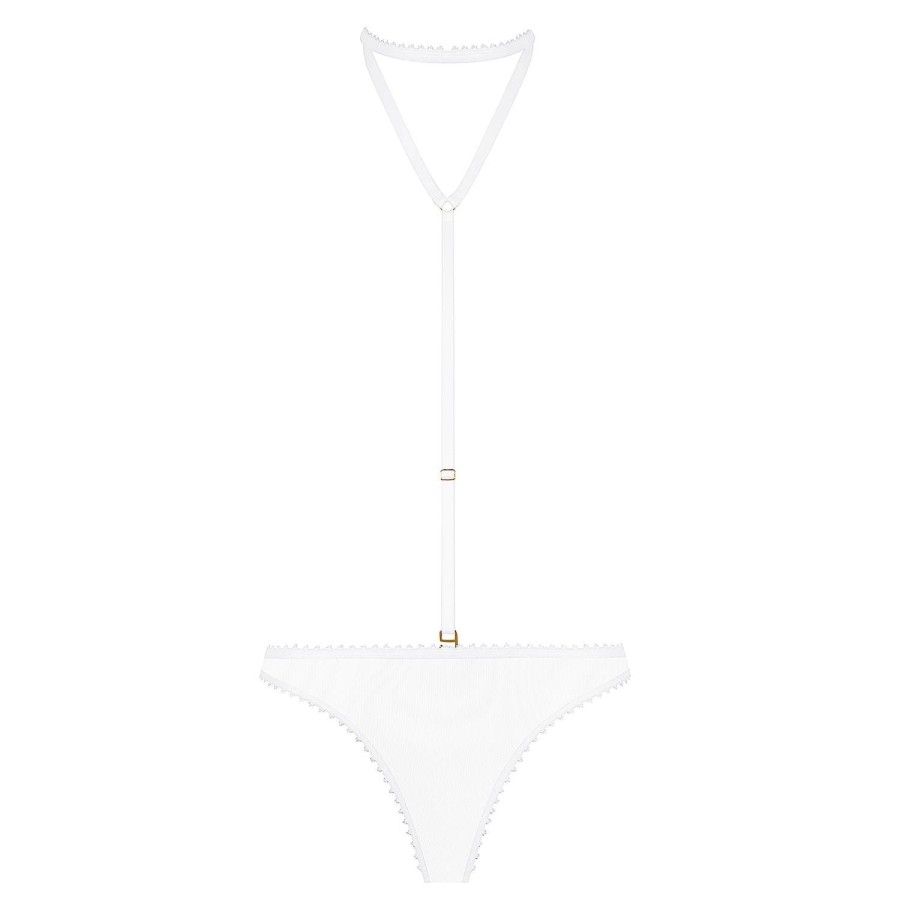 Lingerie Maison Close | Tanga Harnais Amovible Blanc