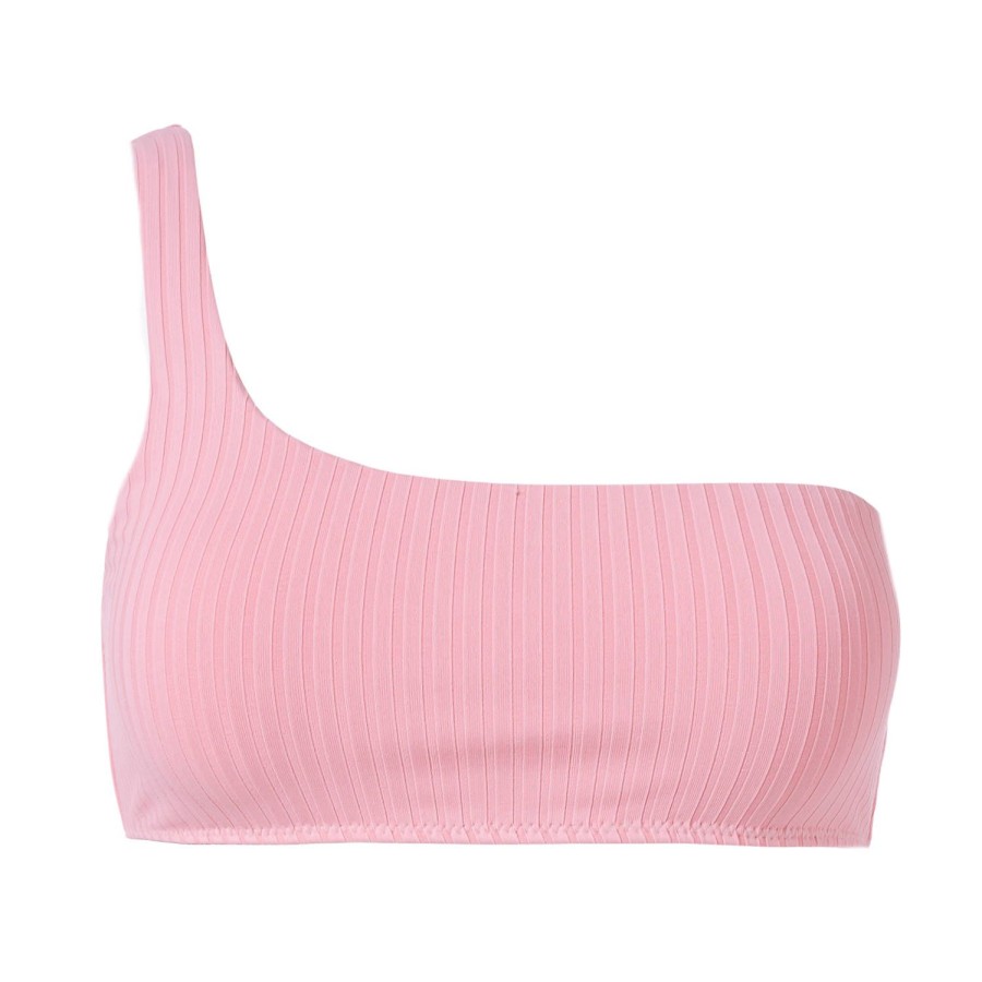 Maillots De Bain Melissa Odabash Brassiere | Haut De Maillot De Bain Brassiere Asymetrique Toulouse Blush Ribbed