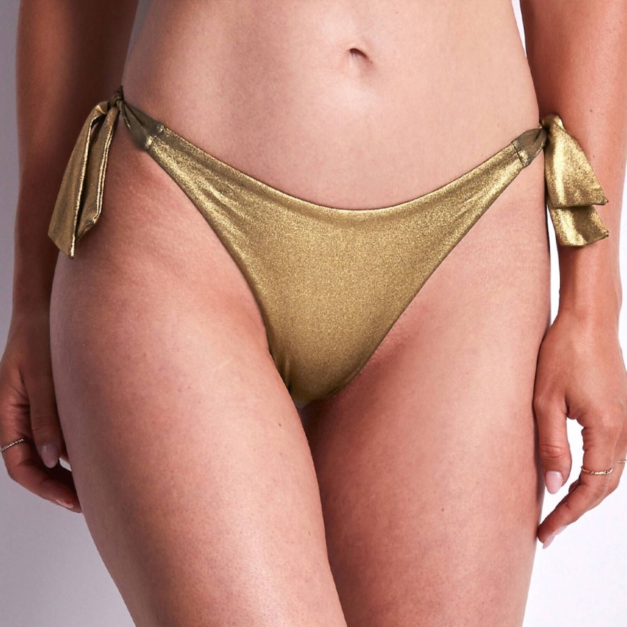 Maillots De Bain Aubade Bresilien / Tanga | Bas De Maillot De Bain Tanga Antique Gold