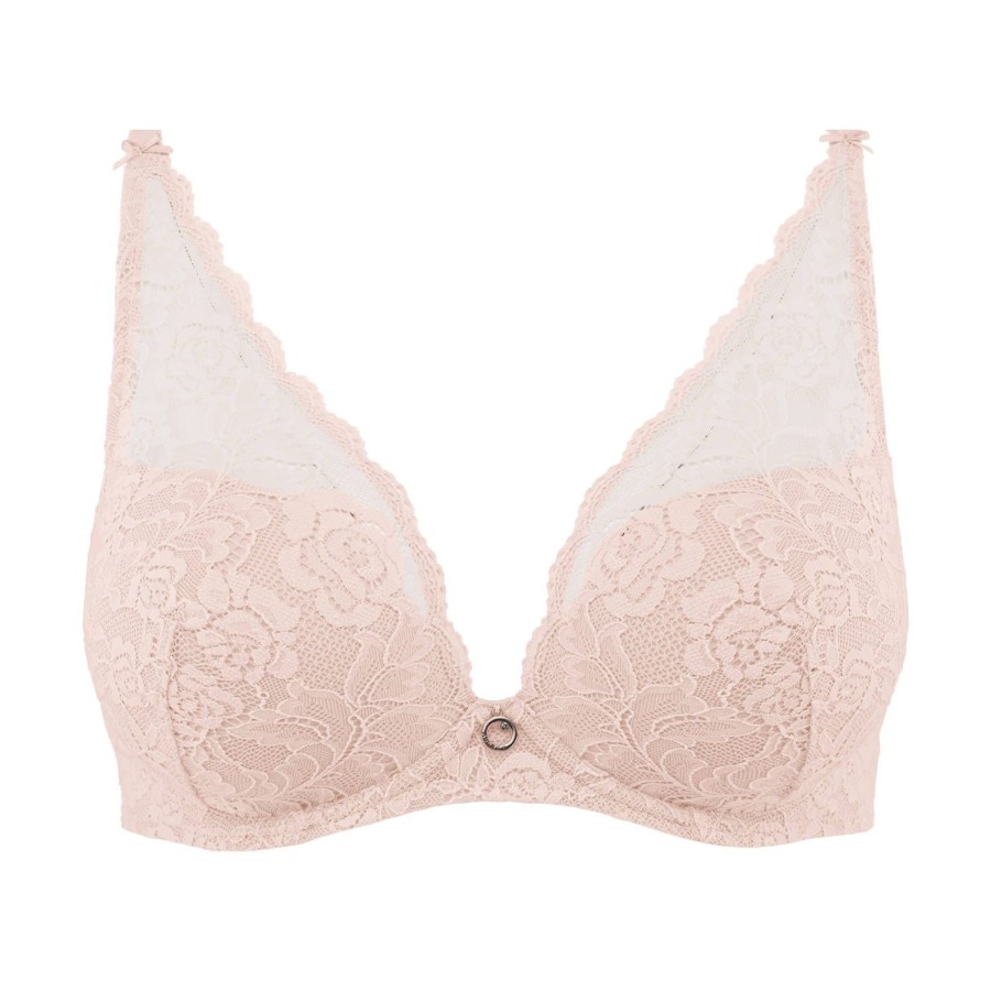 Soutiens-Gorge Aubade | Soutien-Gorge Push-Up Foulard En Dentelle Nude D'Ete