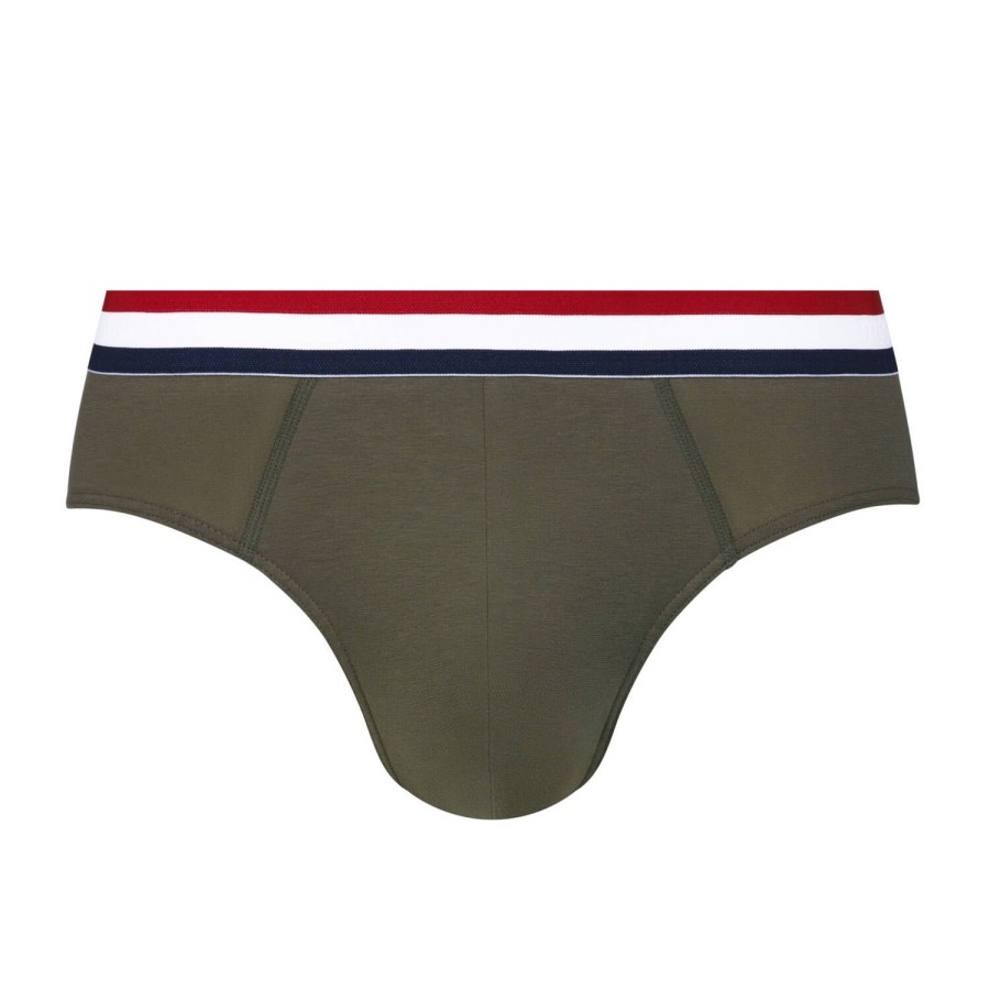 Homme Mey Slip Homme | Slip Homme En Coton Safari Green