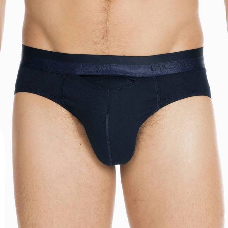 Homme HOM Slip Homme | Slip Avec Ouverture Homme En Coton Et Modal Navy