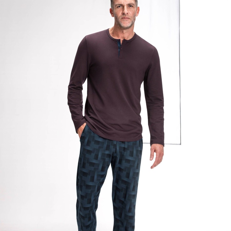 Homme Impetus Pyjama Homme | Pyjama Homme En Coton Et Modal Bleu