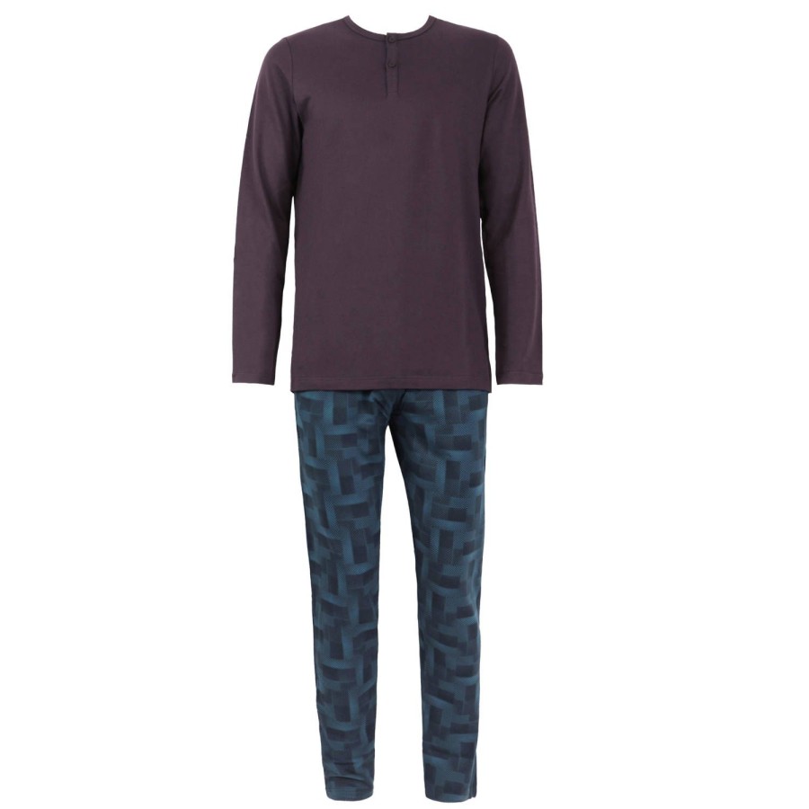 Homme Impetus Pyjama Homme | Pyjama Homme En Coton Et Modal Bleu