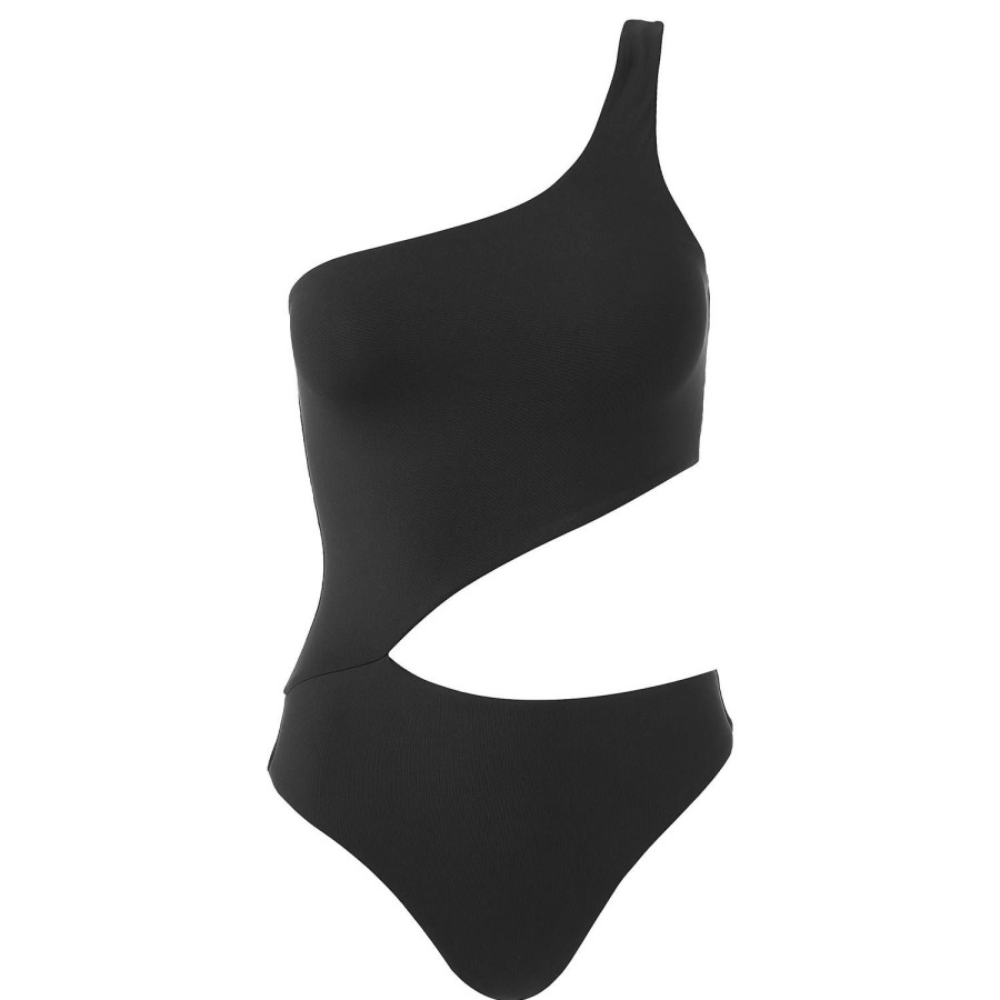 Maillots De Bain Melissa Odabash Autres Formes | Maillot De Bain 1 Piece Asymetrique Nassau Sans Armatures Noir