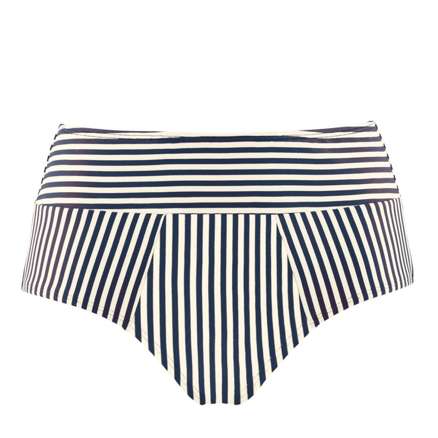 Maillots De Bain Marlies Dekkers Culotte Haute | Bas De Maillot De Bain Culotte Haute Blue Ecru