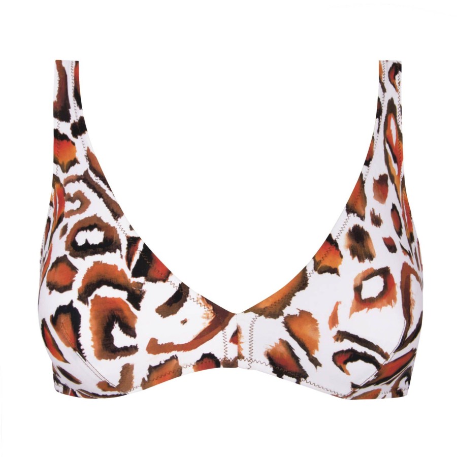 Maillots De Bain Antigel Brassiere | Haut De Maillot De Bain Brassiere Brune Feline