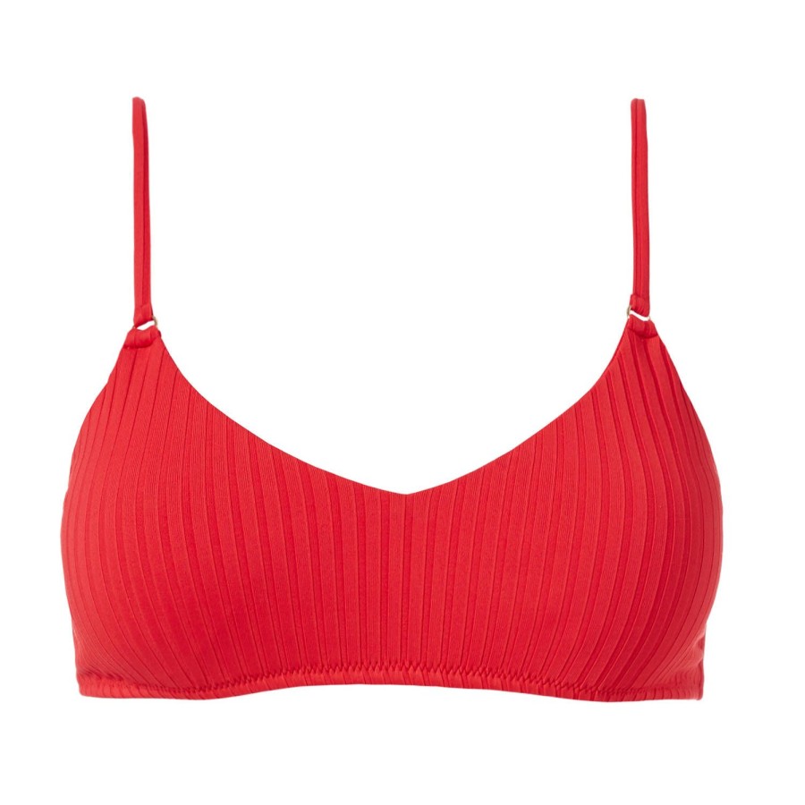 Maillots De Bain Melissa Odabash Brassiere | Haut De Maillot De Bain Brassiere Red Ribbed