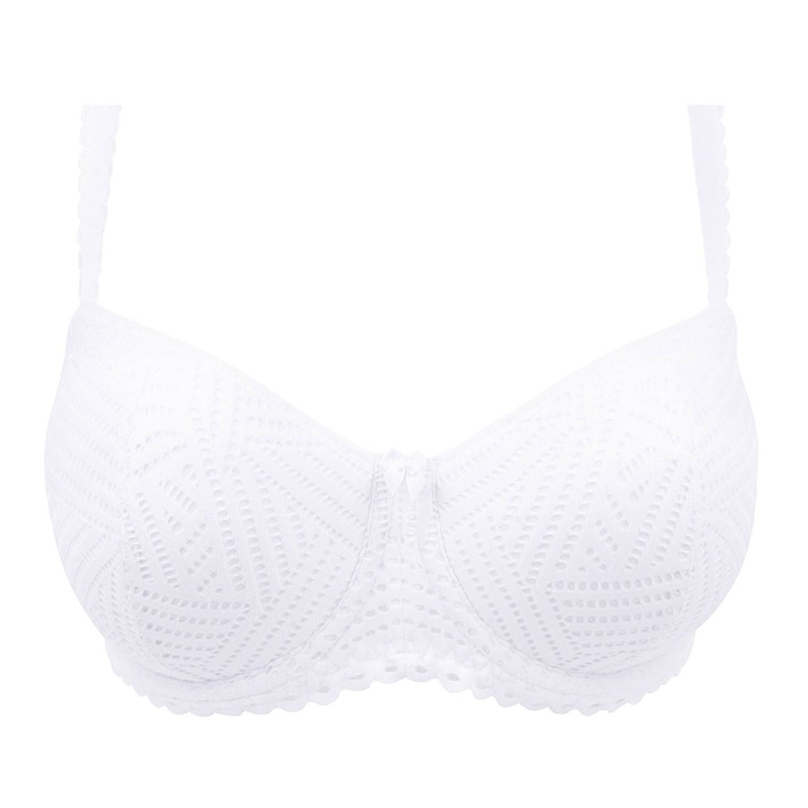 Soutiens-Gorge Antigel | Soutien-Gorge Coques Bonnets Profonds En Dentelle Tressage Blanc