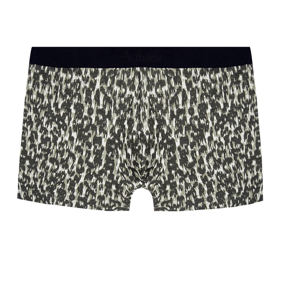 Homme Aubade Boxer Homme | Boxer Homme En Coton Et Modal Khaki Jungle