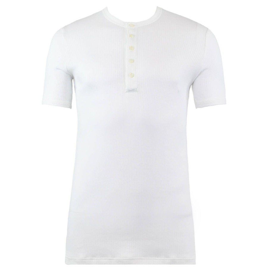 Homme Oscalito T-Shirt Et Debardeur Homme | T-Shirt Col Boutonne Homme En Coton Blanc