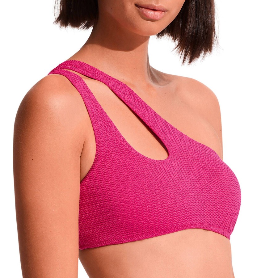 Maillots De Bain Seafolly Brassiere | Haut De Maillot De Bain Brassiere Asymetrique Fuchsia Rose