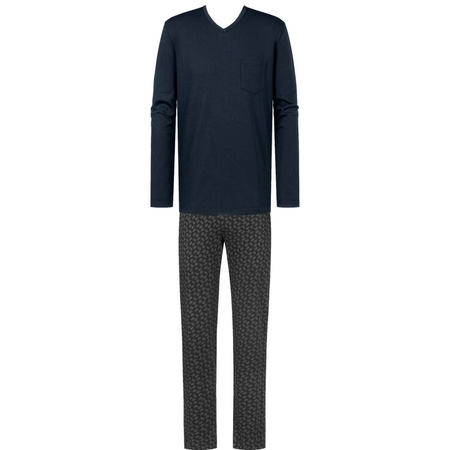 Homme Mey Pyjama Homme | Pyjama Homme En Coton Indigo