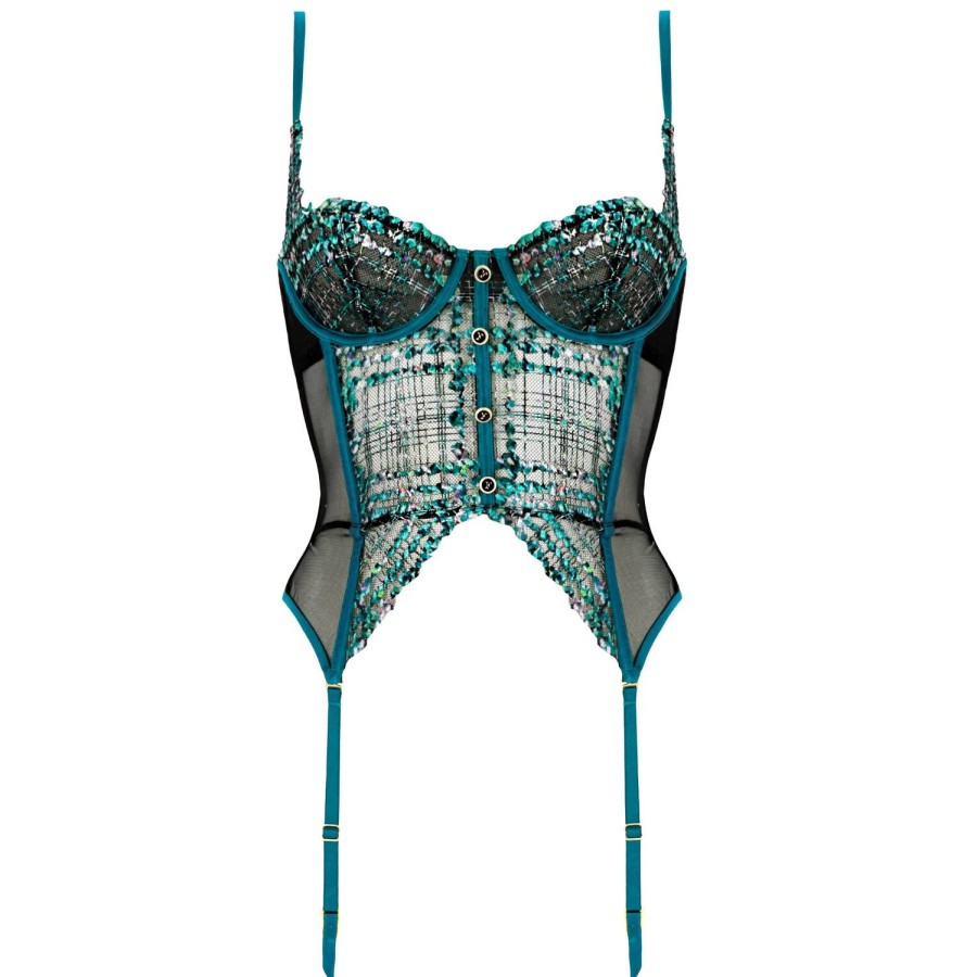 Lingerie Fleur du Mal | Guepiere Aquamarine