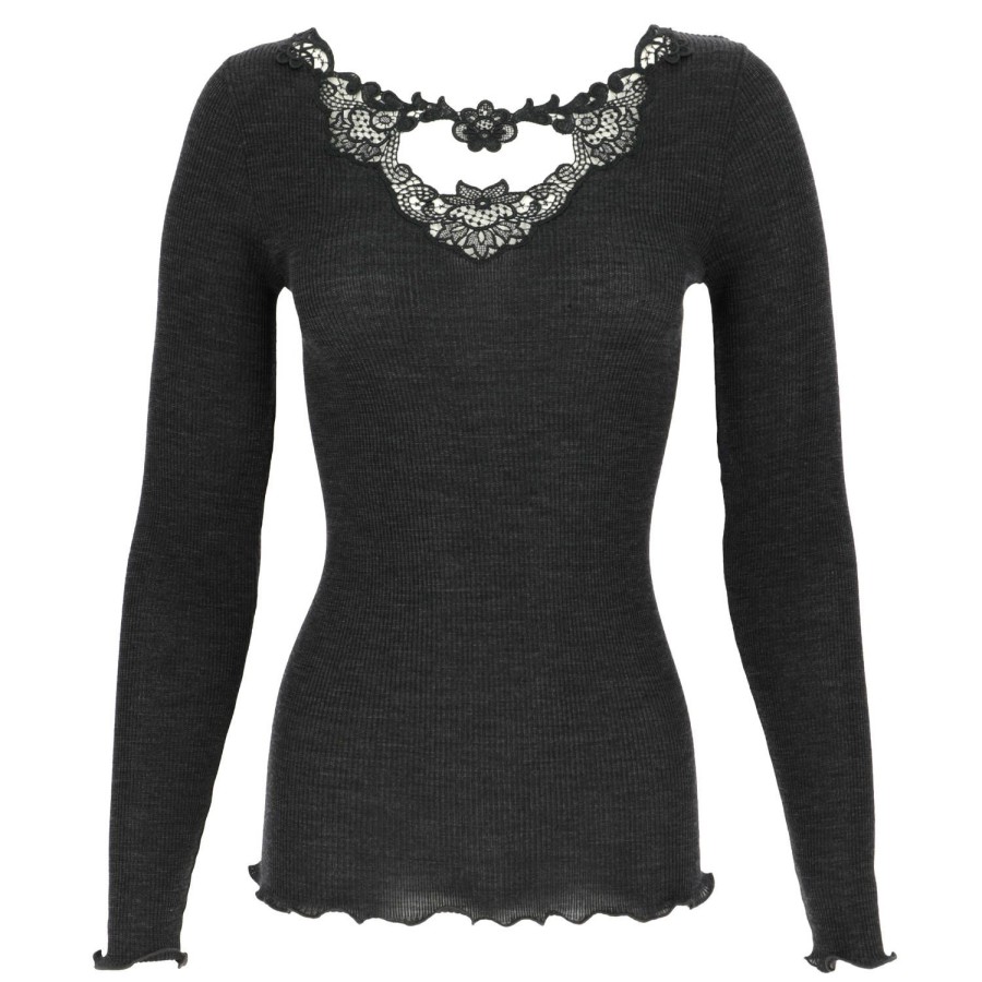 Lingerie De Nuit Oscalito | Pull Manches Longues En Laine Et Soie Ardesia