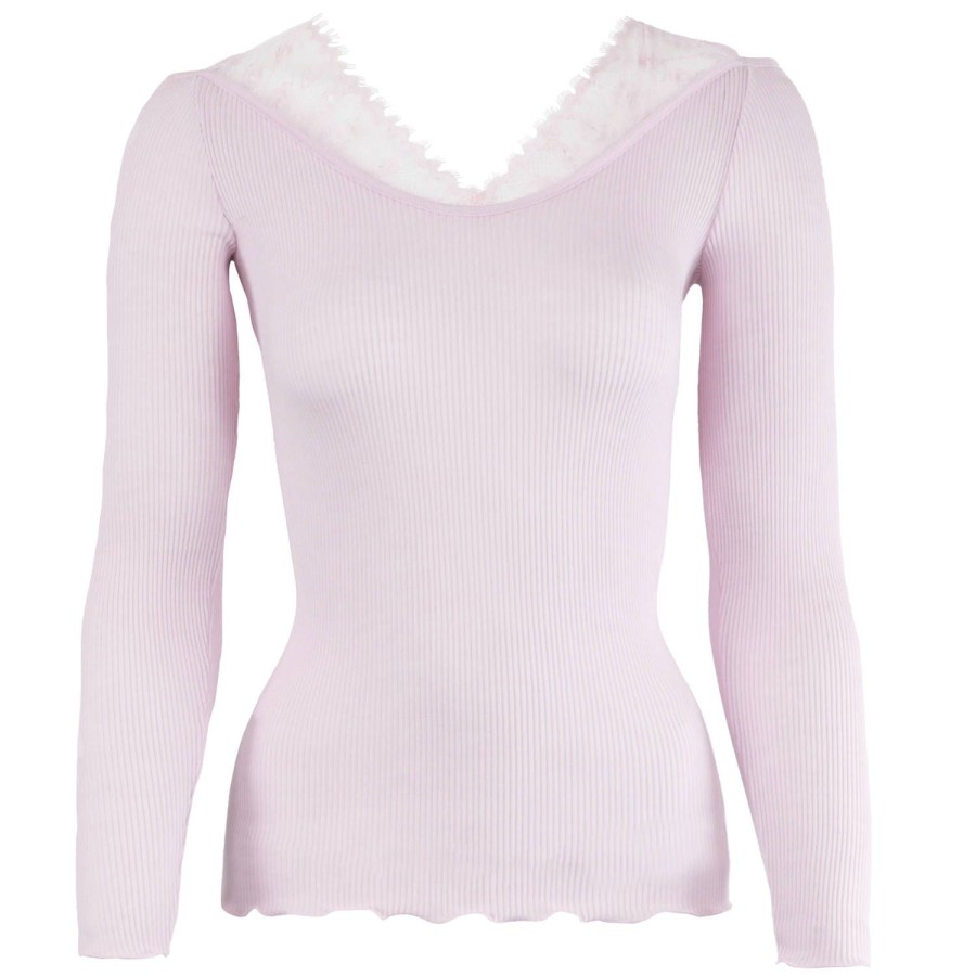 Lingerie De Nuit Oscalito | Pull Col V En Laine Merinos Et Soie Rosewood