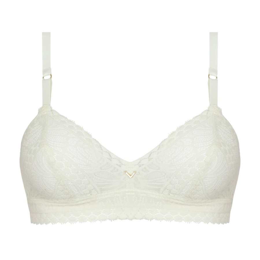 Soutiens-Gorge Antigel | Soutien-Gorge Sans Armatures En Dentelle Ecru Nacre