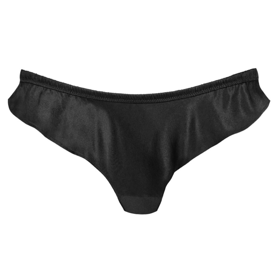 Culottes Maison Close | Tanga En Soie Noir