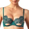 Soutiens-Gorge Coco de Mer | Soutien-Gorge Balconnet Ouvert En Dentelle Teal