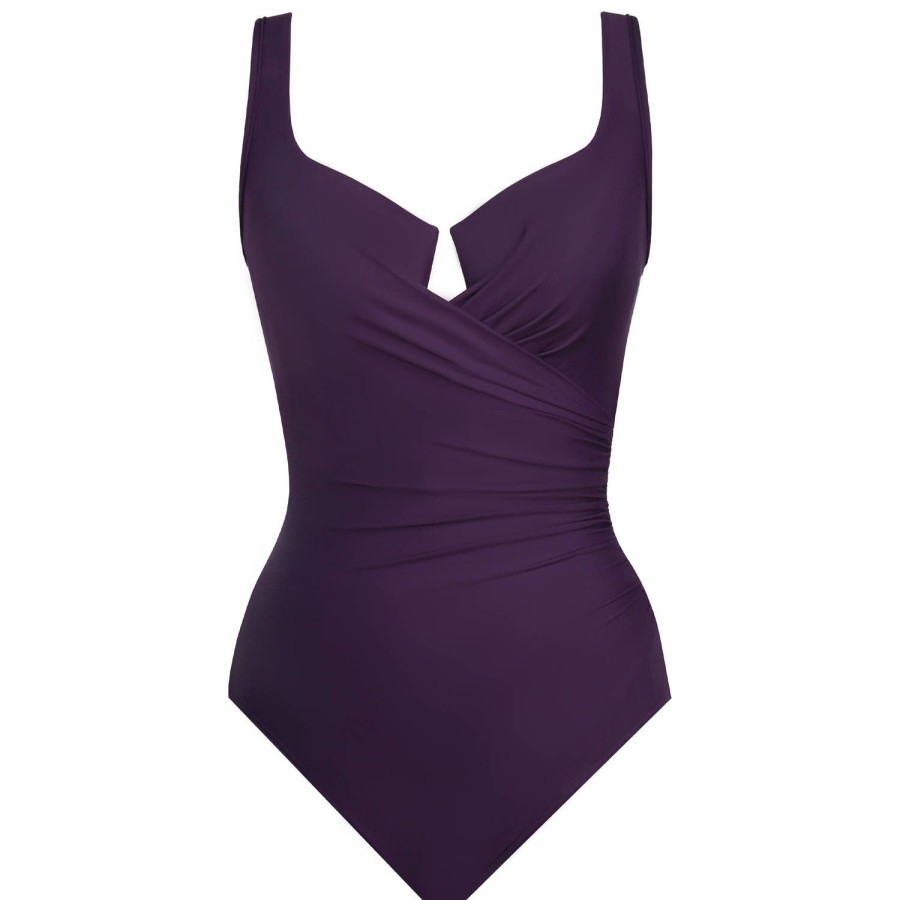 Maillots De Bain Miraclesuit Gainant / Sculptant / Ventre Plat | Maillot De Bain 1 Piece Gainant Escape Armatures Sangria Purple