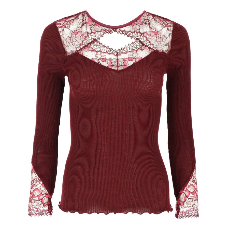 Lingerie De Nuit Oscalito | Pull En Laine Et Soie Bordeaux