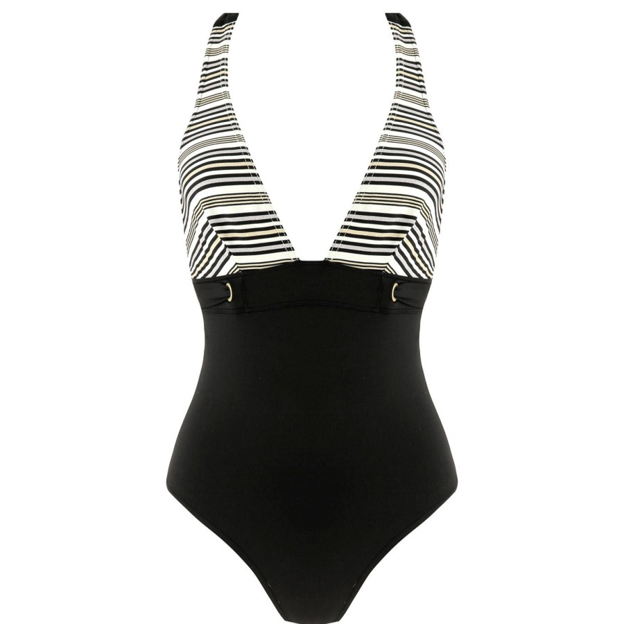 Maillots De Bain Livia Autres Formes | Maillot De Bain 1 Piece Roxane Sans Armatures Noir