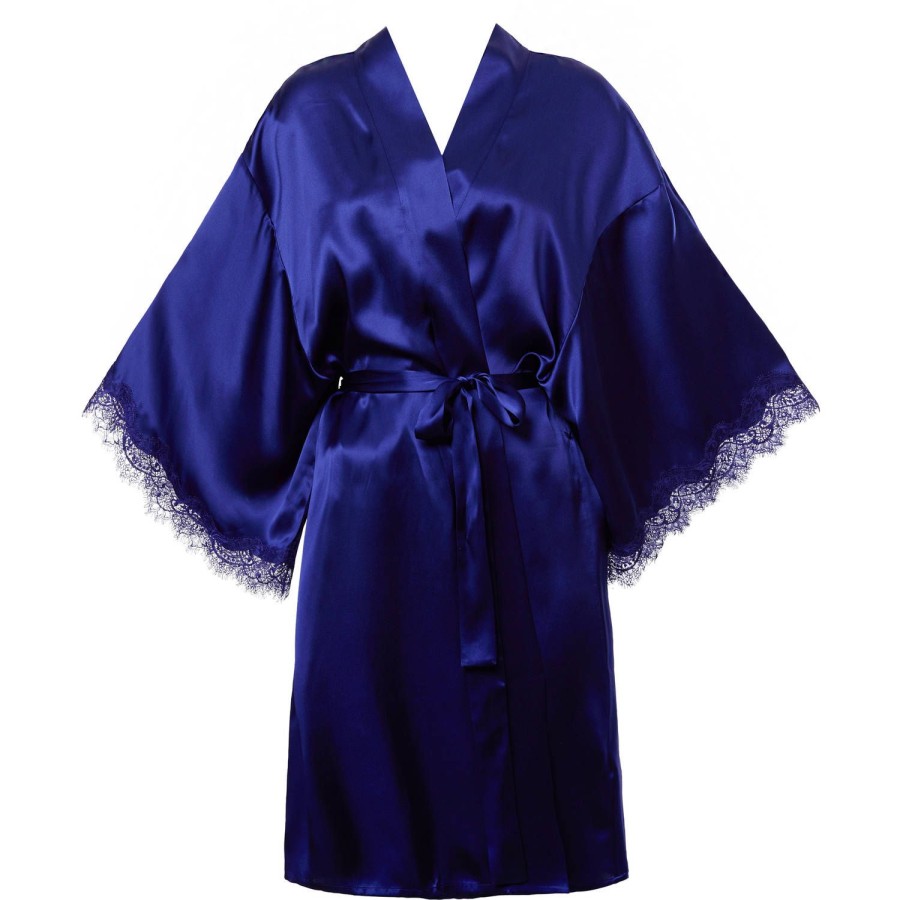 Lingerie De Nuit Sainted Sisters | Kimono En Soie Midnight