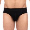 Homme HOM Slip Homme | Slip Avec Ouverture Homme En Coton Et Modal Noir