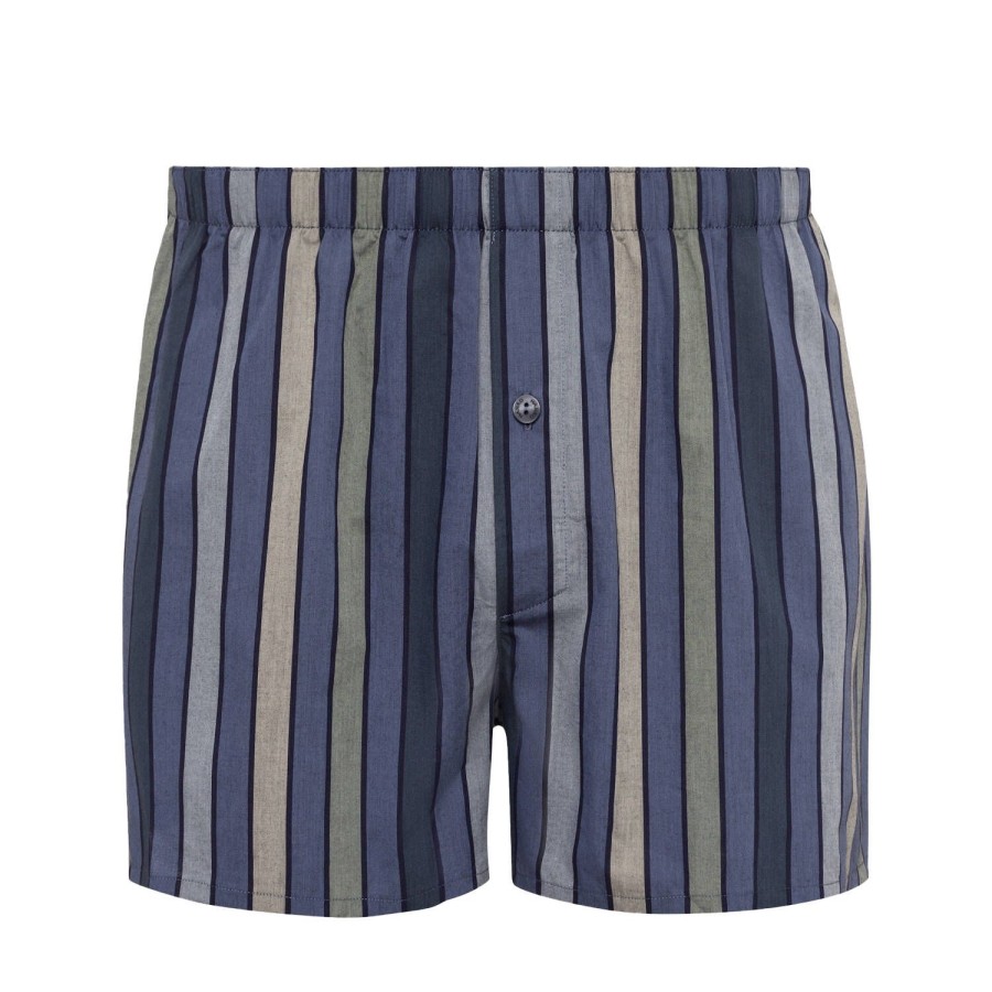 Homme Hanro Calecon Homme | Calecon Homme En Coton Everblue Stripe