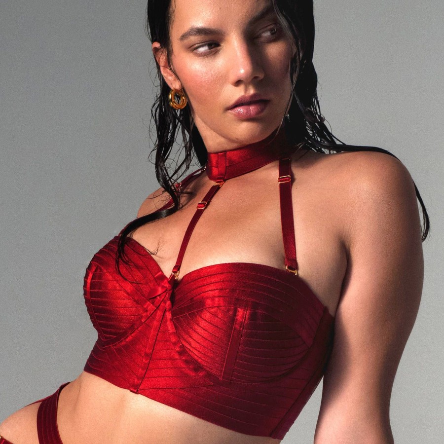 Soutiens-Gorge Bordelle | Soutien-Gorge Bustier Minerva Burnt Red