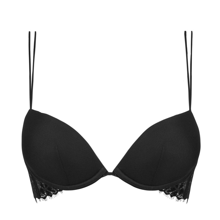 Soutiens-Gorge La Perla | Soutien-Gorge Push-Up En Soie Et Dentelle Noir