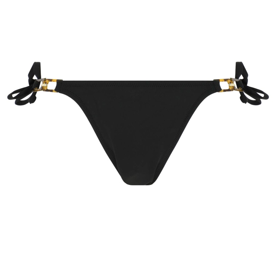 Maillots De Bain Soraya Bresilien / Tanga | Bas De Maillot De Bain Slip Ficelles Tess Imprime Noir