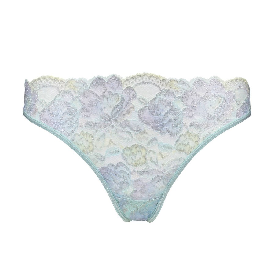 Culottes Marlies Dekkers | String En Dentelle Sparkling Iridescent Aqua