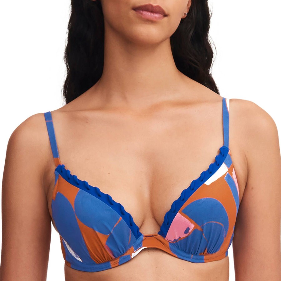 Maillots De Bain Chantelle Push-Up | Haut De Maillot De Bain Push-Up Peinture Ethnique