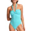 Maillots De Bain Seafolly Bustier | Maillot De Bain 1 Piece Bustier Sans Armatures Atoll Blue