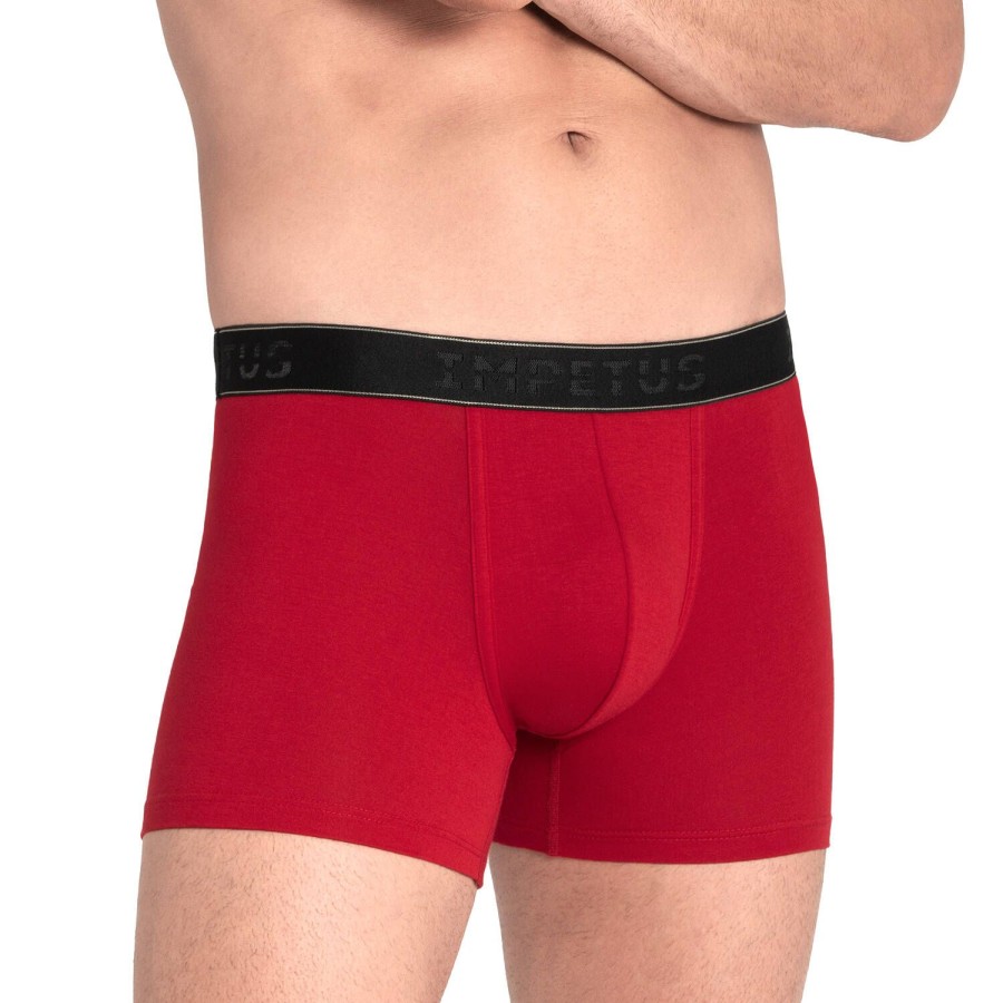 Homme Impetus Boxer Homme | Boxer Long Homme En Coton Et Modal Rouge