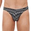 Homme HOM Slip Homme | Slip Homme En Coton Et Modal Noir Print