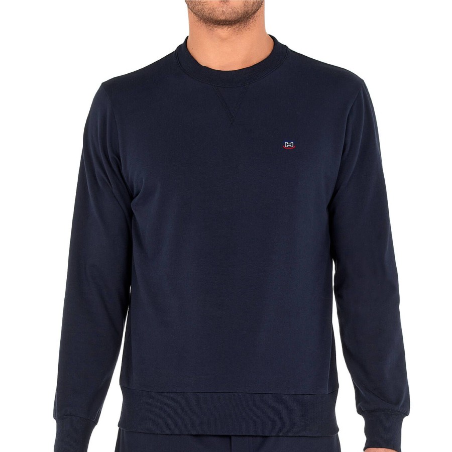 Homme HOM Ensemble De Detente Homme | Pull Homme En Coton Navy