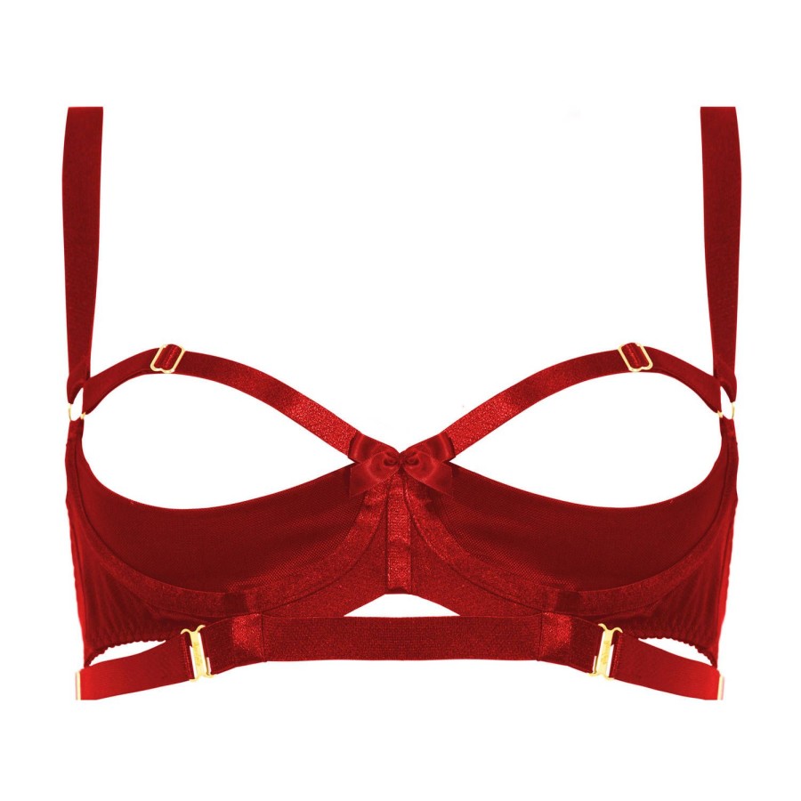 Soutiens-Gorge Bordelle | Soutien-Gorge Ouvert Redresse-Seins Gia Burnt Red