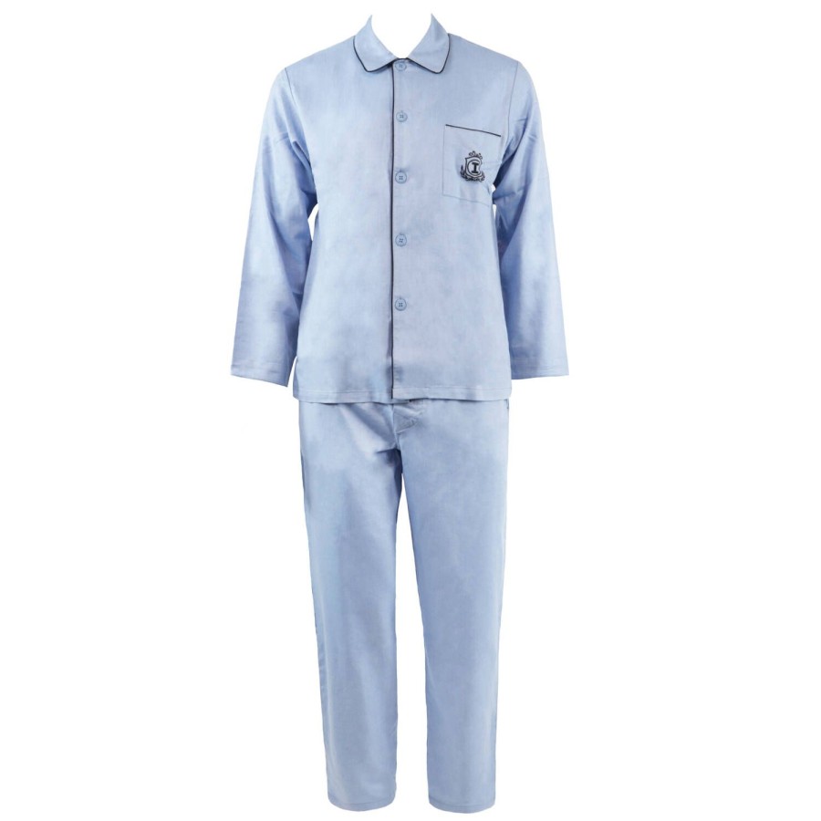 Homme Impetus Pyjama Homme | Pyjama Chemise Homme En Coton Blue