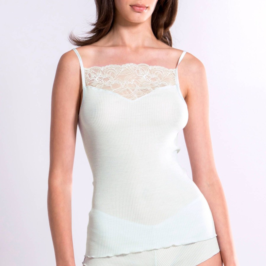 Lingerie De Nuit Oscalito | Caraco En Laine Merinos Et Soie Silver