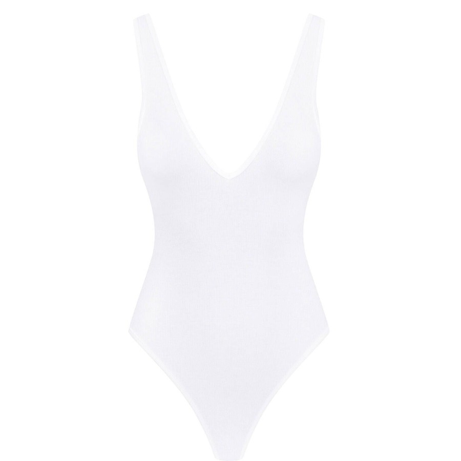 Lingerie Maison Close | Body String Col V Blanc