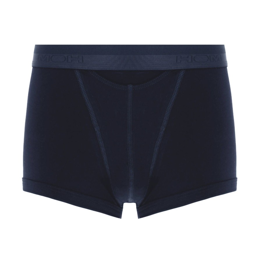 Homme HOM Boxer Homme | Boxer Court Avec Ouverture Homme En Coton Et Modal Navy