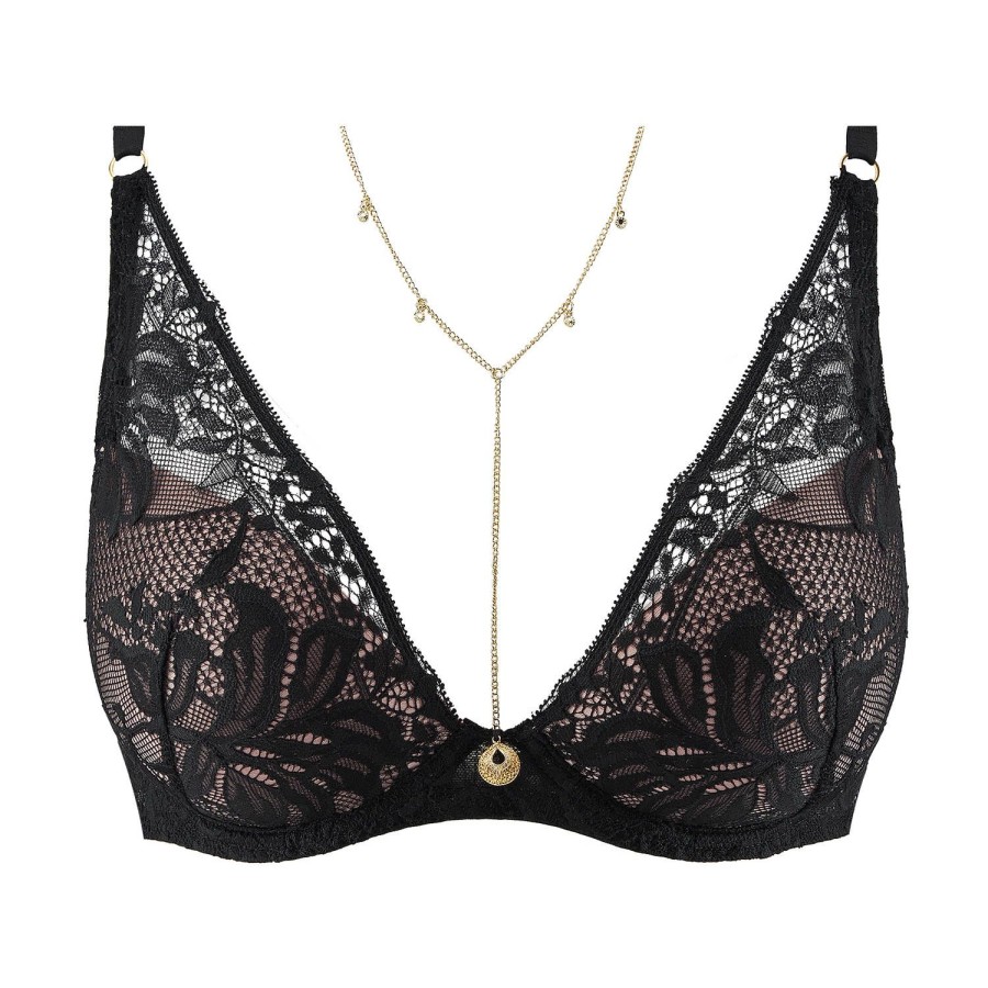 Soutiens-Gorge Aubade | Soutien-Gorge Push-Up En Dentelle Black Light